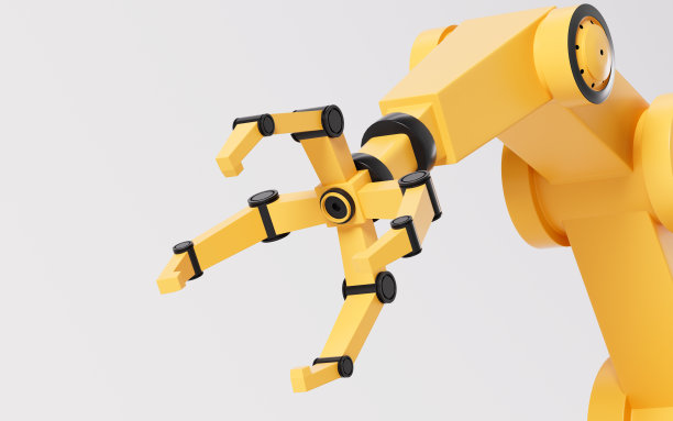 机械臂在白色背景，3d渲染。图片下载
