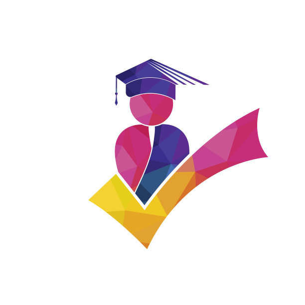 学生和检查标志图标和标志设计。图片下载