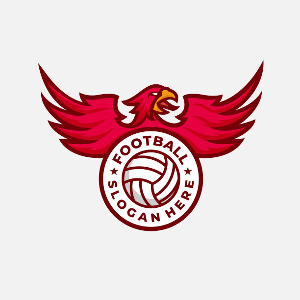 鹰足球俱乐部运动标志设计矢量插图图片下载