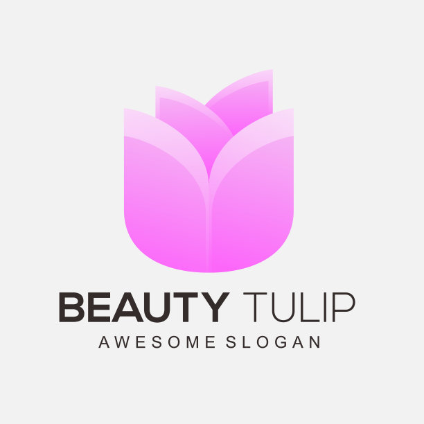 美丽的郁金香设计渐变颜色符号图片下载