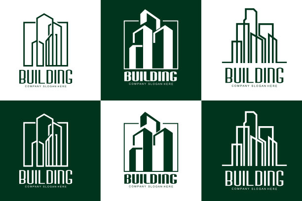 家居设计标志，建筑标志，财产和建筑公司图标图片下载