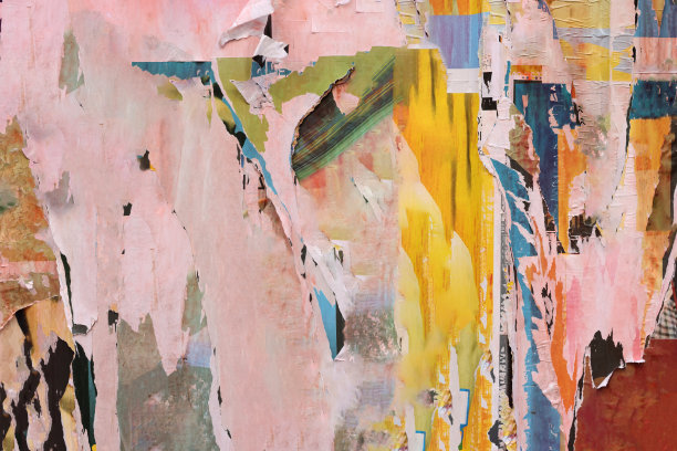 从墙上撕下来的纸片，用作广告牌图片下载