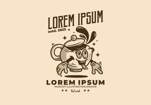 茶壶吉祥物人物插画设计图片下载