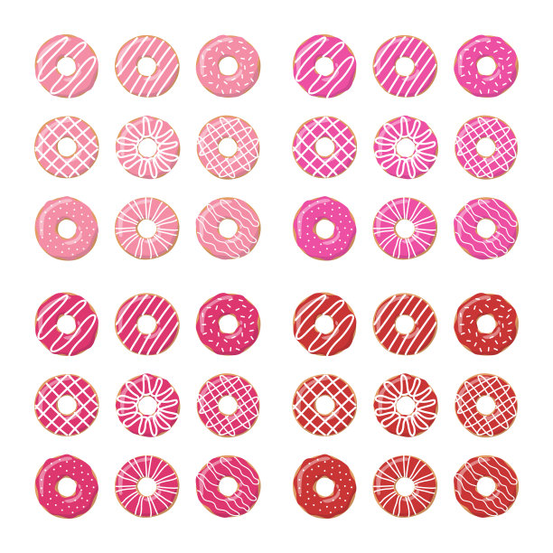 白色背景上孤立的甜甜圈图片下载