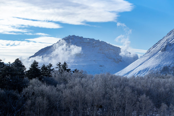 北海道硫磺山冬季风光。图片下载