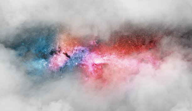 空间和发光的星云背景。3 d演示。图片下载