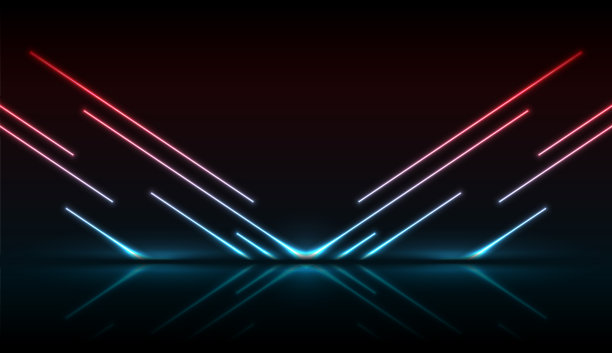 蓝红霓虹激光箭技术背景图片下载