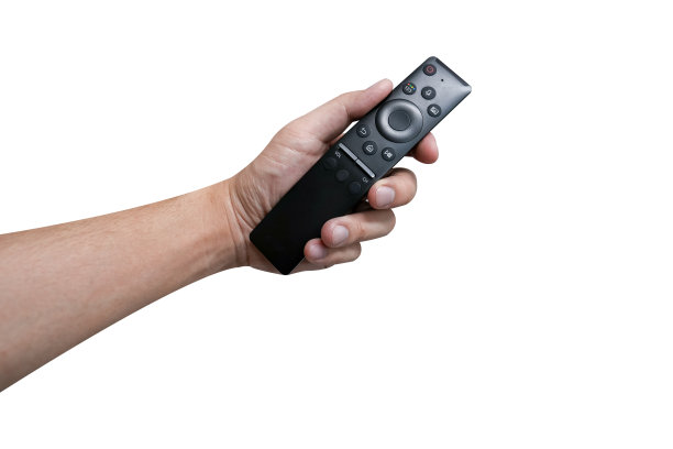 手持遥控器隔离在白色背景上图片下载