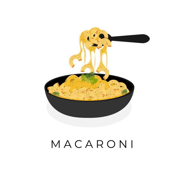 通心粉奶酪在锅上融化的插图图片下载