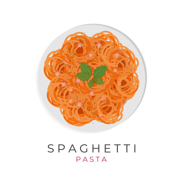 意大利面配火腿片图片下载