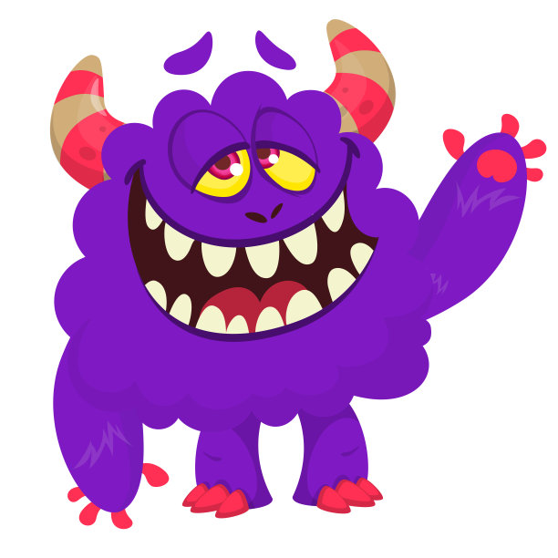 有趣的卡通微笑怪物角色。可爱和快乐的外星生物的插图。万圣节设计图片下载