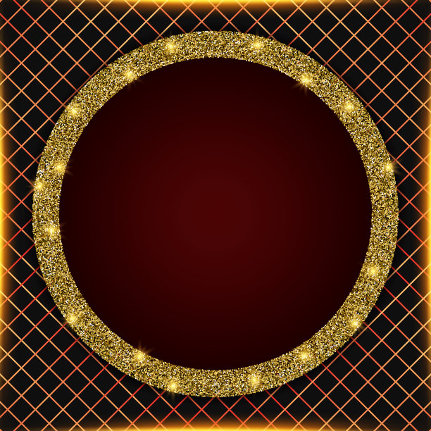 抽象矢量图案红线背景插图与圆形金色火花横幅图片下载