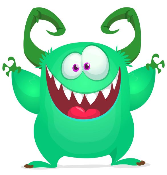 有趣的卡通微笑怪物角色。可爱和快乐的外星生物的插图。万圣节设计图片下载