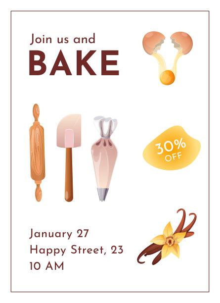 传单烘焙，面包店，烹饪，甜食，甜点，糕点。矢量插图的海报，横幅，封面，传单，菜单，广告。图片下载