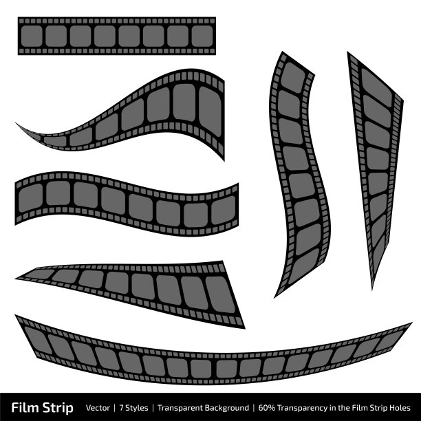 胶片带矢量7风格60%透明度lot 3图片下载