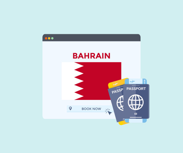 网上预订服务网页浏览器网站，行程，旅游计划国家巴林国旗。网上预订机票。网站矢量设计和插图的概念。图片下载
