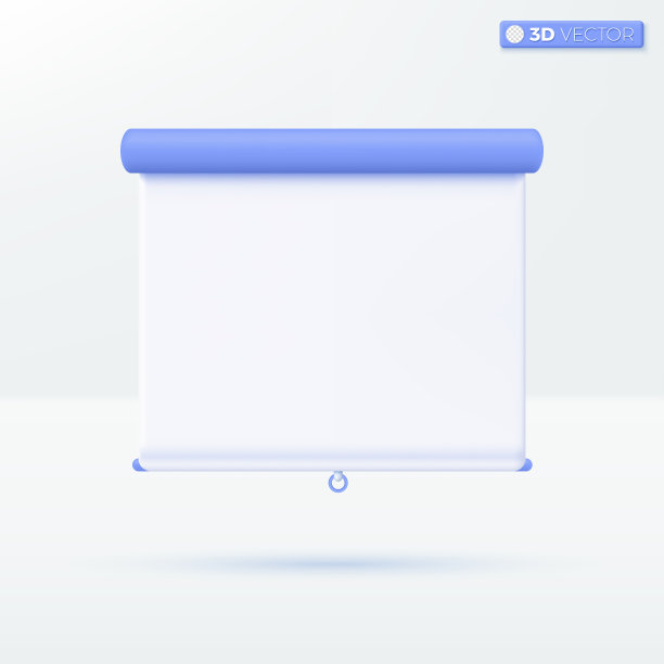 白板演示和投影仪图标符号。会议设备及营销策略，商务会议概念。三维矢量隔离插画设计。卡通粉彩极简风格。图片下载