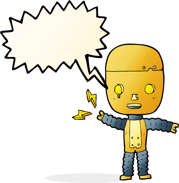 带有语音泡泡的卡通机器人图片下载