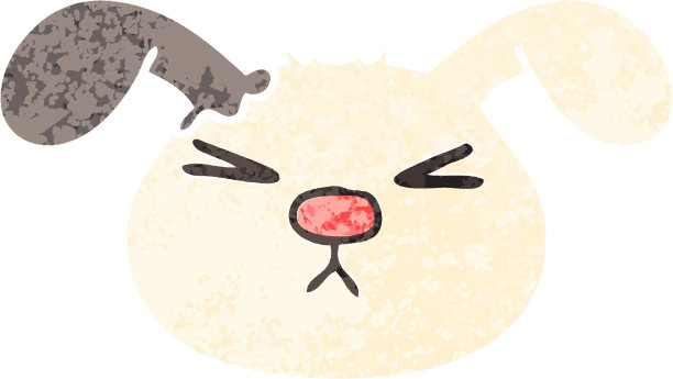 复古插画风格古怪的卡通狗脸图片下载