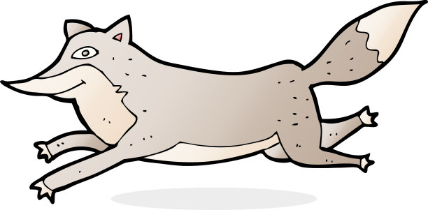 卡通快乐狼奔跑图片下载