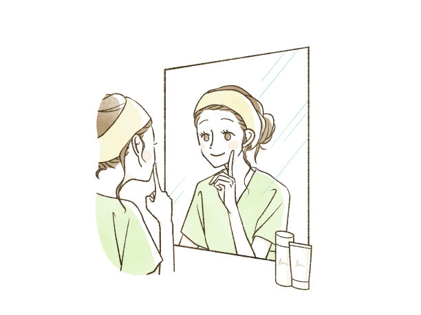 女人在照镜子图片下载