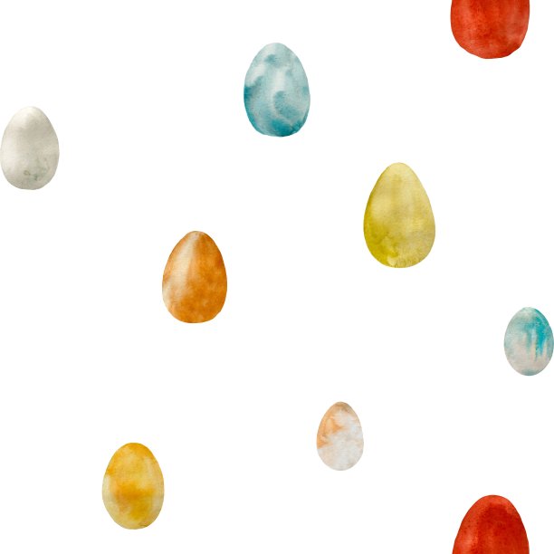 彩蛋复活节彩色无缝图案水彩画图片下载