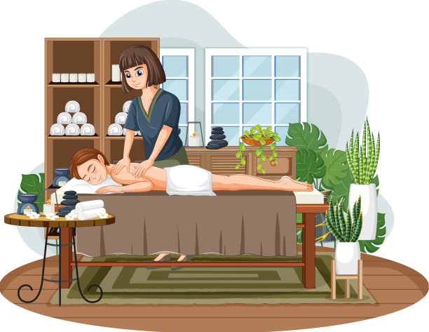 女子接受水疗全身按摩图片下载