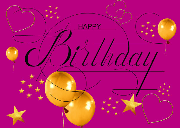 漂亮的生日贺卡。适合成人和儿童。三维演示图片下载