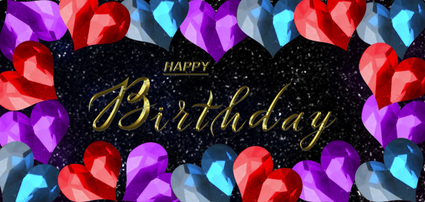 漂亮的生日贺卡。适合成人和儿童。三维演示图片下载