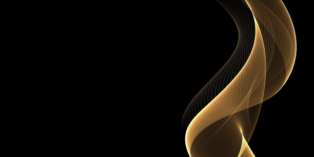 黑底金浪，奢华现代理念。未来主义设计插图图片下载