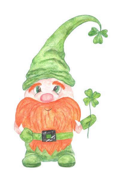 水彩画传统的小妖精侏儒图片下载