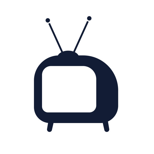 电视图标矢量插图在平面风格上孤立的黑色背景。电视符号网站设计，标志，应用程序，用户界面。图片下载