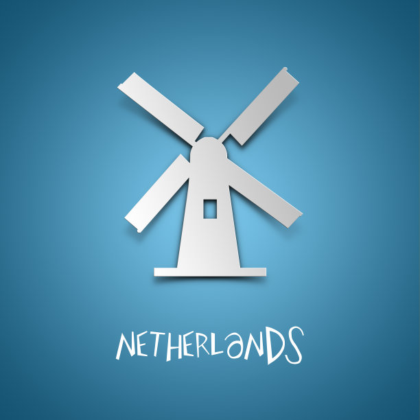 荷兰。蓝色贺卡。图片下载