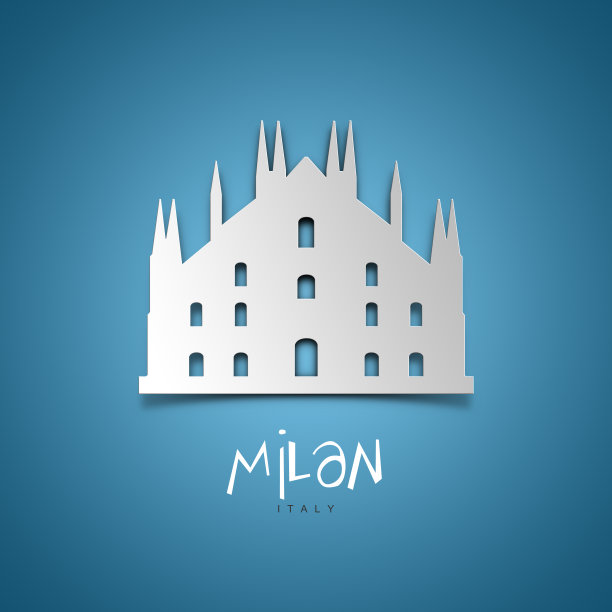 米兰,意大利。蓝色贺卡。图片下载