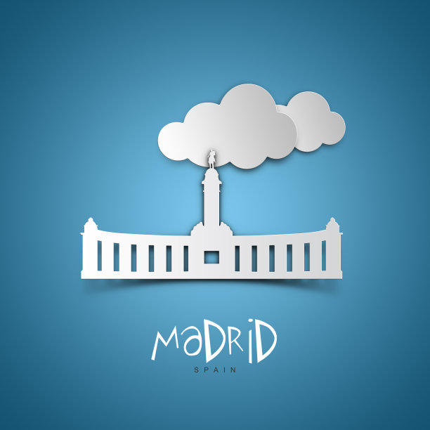 马德里,西班牙。蓝色贺卡。图片下载
