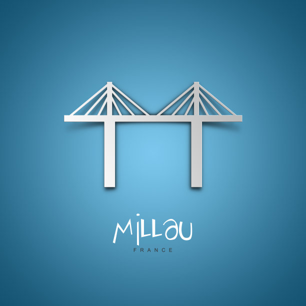 法国米约。蓝色贺卡。图片下载