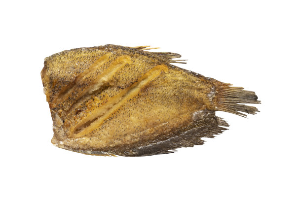 油炸蛇皮葫芦鱼孤立在白色背景图片下载