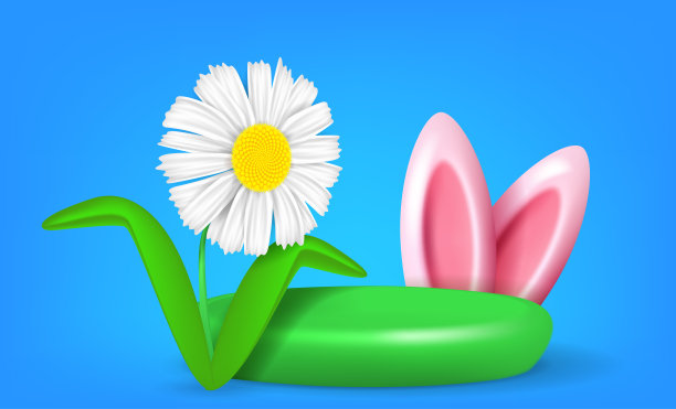 卡通景观与兔子耳朵图片下载