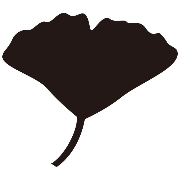 银杏叶剪影(黑白)图片下载