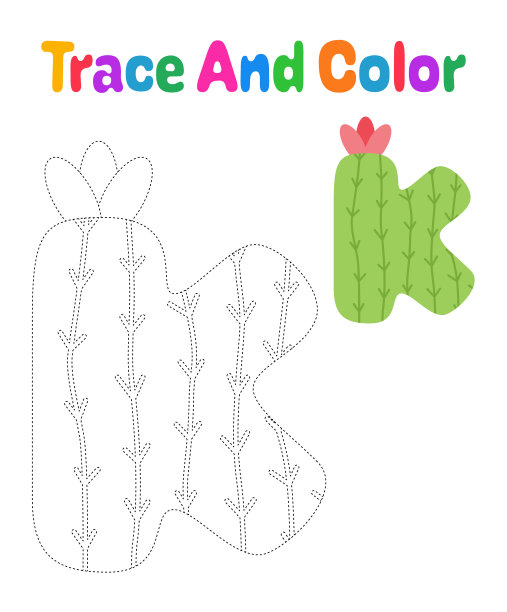 字母K追踪工作表的孩子图片下载