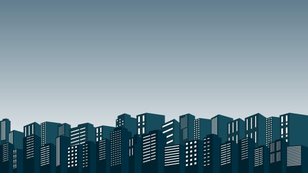 市中心有很多购物中心和公寓图片下载