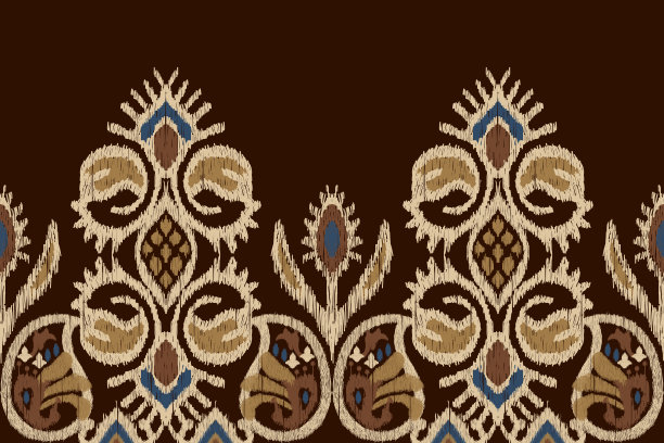 伊卡特花涡纹刺绣图片下载