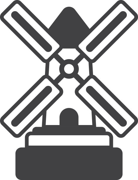 极简风格的风车插图图片下载