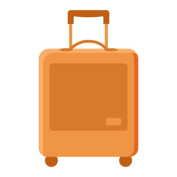 单独的橙色旅行行李箱图片下载