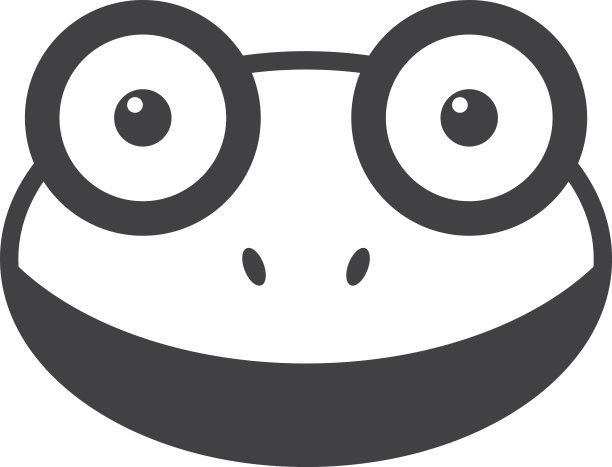 青蛙脸插图在极简风格图片下载
