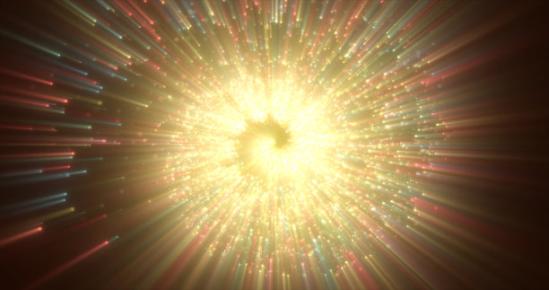 摘要螺旋隧道美丽的飞行发光的神奇粒子散景能量橙色火热的圆圈在黑暗的背景。抽象的背景图片下载