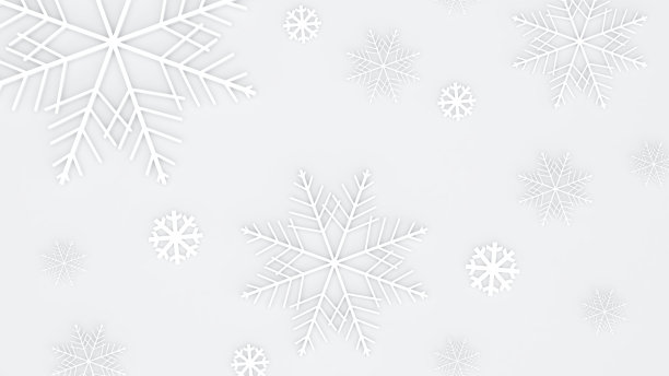 白色背景，上面飘着白色的雪，新年的节日，3D渲染图片下载