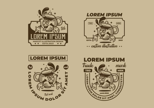 茶壶吉祥物人物插画设计图片下载