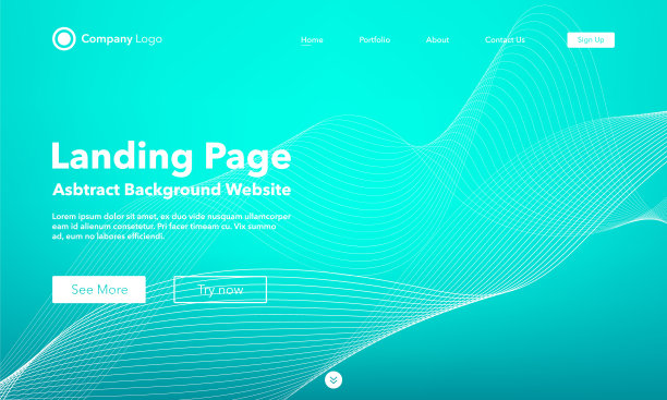 梯度抽象波背景。着陆页。医学。网站或应用程序模板。现代设计。抽象向量风格图片下载