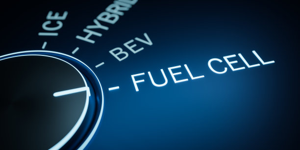 控制旋钮转向未来创新，清洁环境的氢可持续能源储存理念，零排放的电动汽车燃料电池发电机理念图片下载